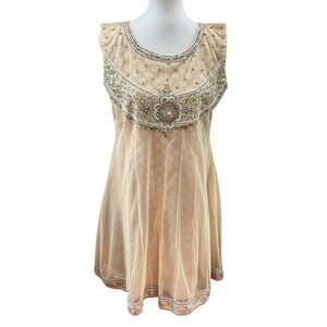 Beaded and Embroidered Sleeveless Kurta or Dress Bollywood Medium/Large